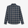 Dark blue chequered flannel shirt