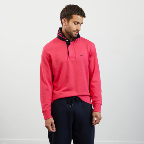 Pink long-sleeved rugby shirt - Image 1