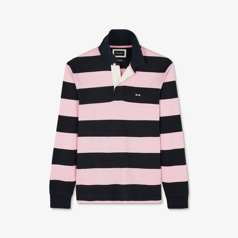 Striped pink long-sleeved rugby shirt - Image 2