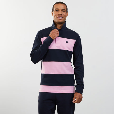 Dark blue circle rugby shirt with embroidered 10 on the back - Image 3