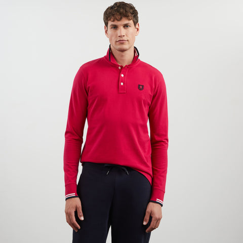 Pink long-sleeved polo shirt - Image 3