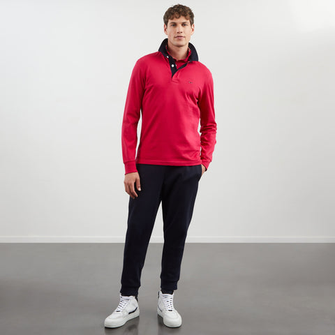 Pink long-sleeved polo shirt - Image 1