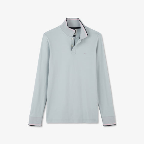 Light grey long-sleeved polo shirt - Image 2