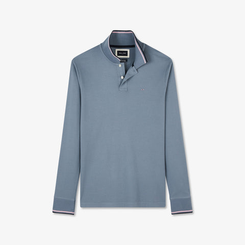 Blue long-sleeved polo shirt - Image 2