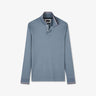 Blue long-sleeved polo shirt