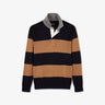 Brown striped polo-neck jumper