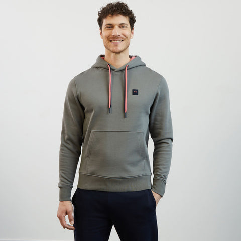 Grey hooded sweatshirt with contrasting detail - Image 3