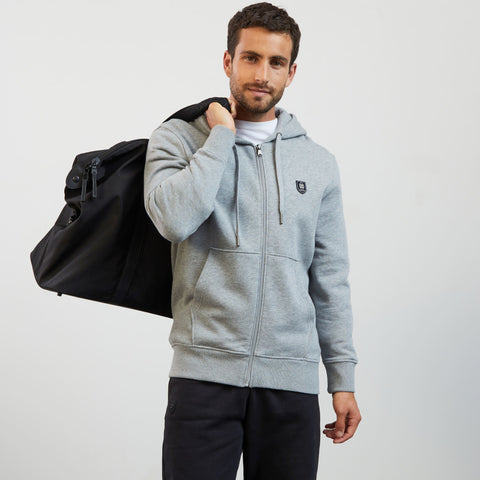 Grey hooded zipped sweatshirt - Image 1