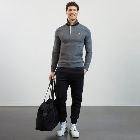 Grey polo-neck sweatshirt - Image 1