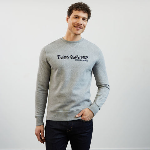 Light grey sweatshirt with embossed Eden Park embroidery - Image 3