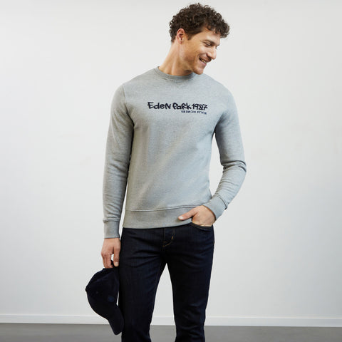 Light grey sweatshirt with embossed Eden Park embroidery - Image 1