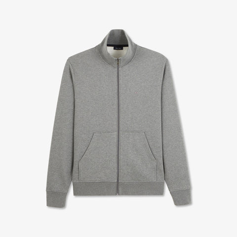 Grey zip sweatshirt with stand-up collar - Image 2