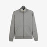 Grey zip sweatshirt with stand-up collar