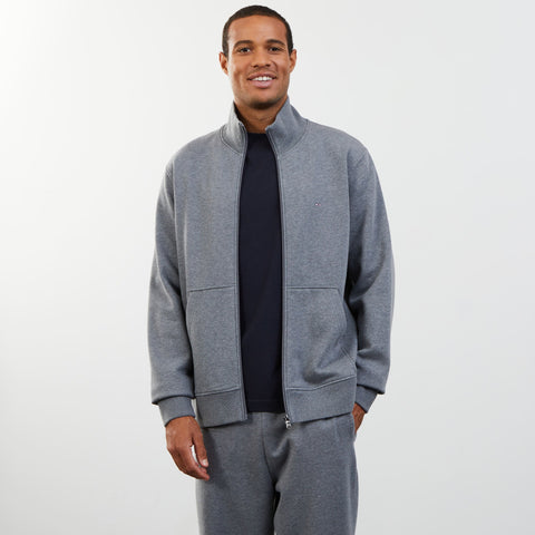 Grey zip sweatshirt with stand-up collar - Image 1