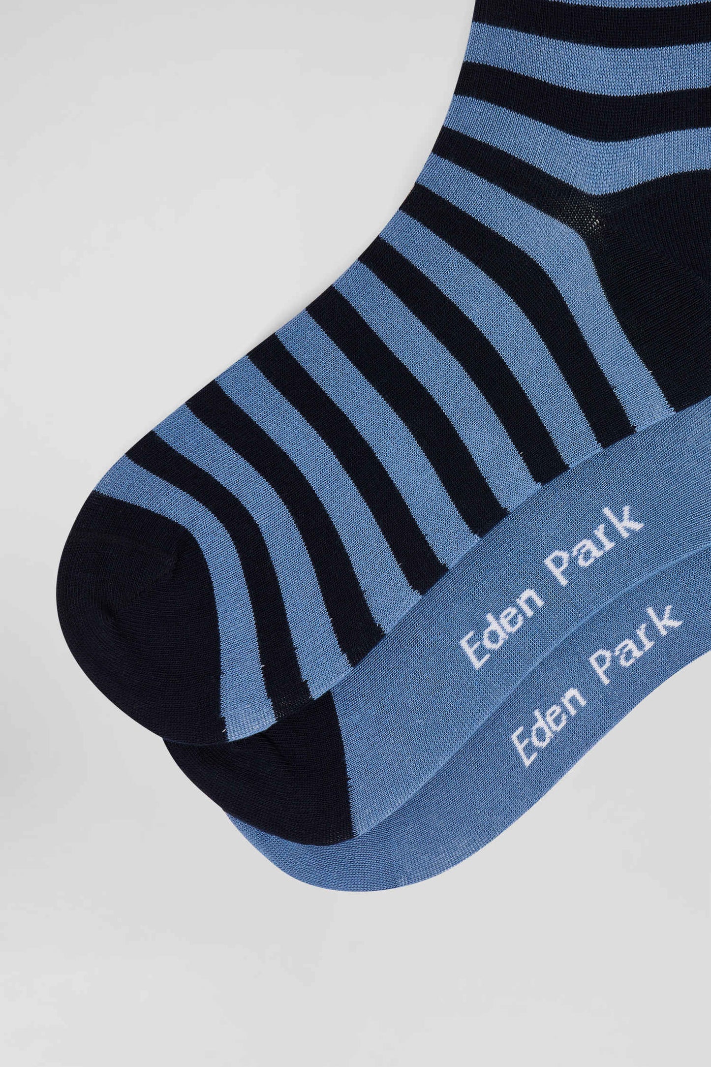 Set of 3 pairs of striped blue stretch cotton socks
