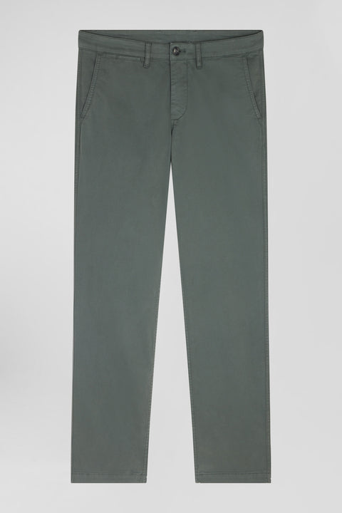 Regular grey chino trousers in stretch cotton gabardine - Image 2