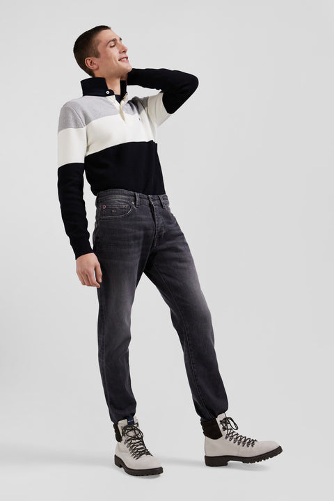 Regular grey mixed stretch denim jeans - Image 3