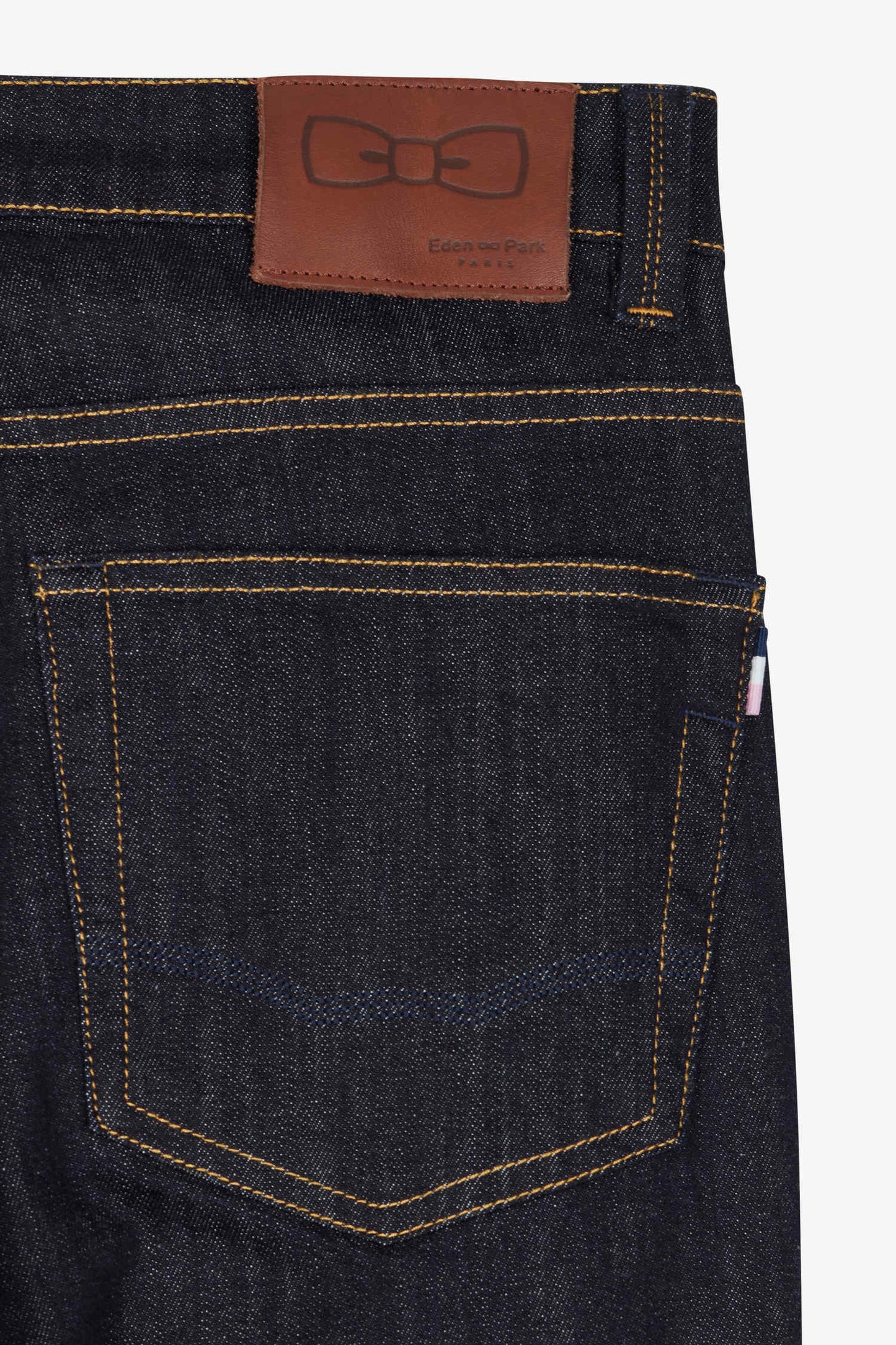 Regular raw stretch denim jeans