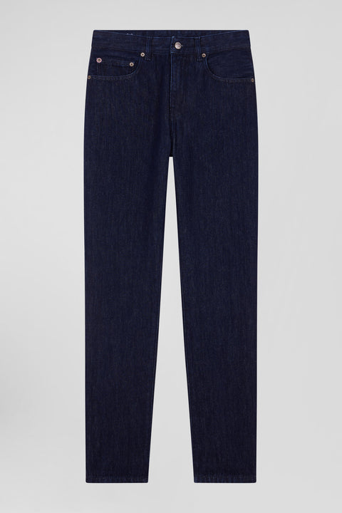Regular navy blue cotton 5-pocket jeans - Image 2