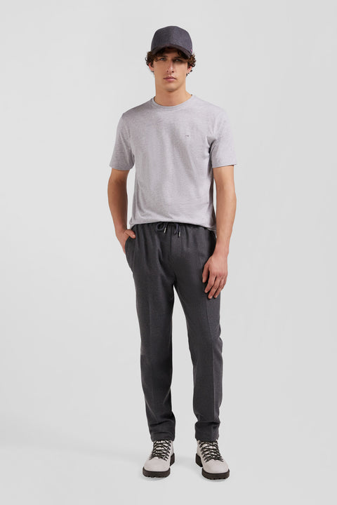 Modern grey elastic waist trousers - Image 1