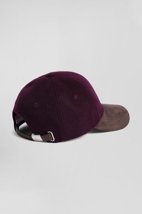 Burgundy and brown wool felt cap - Image 3