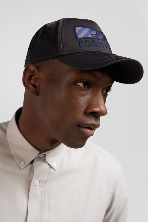 Brown cotton cap with bow tie - Image 2