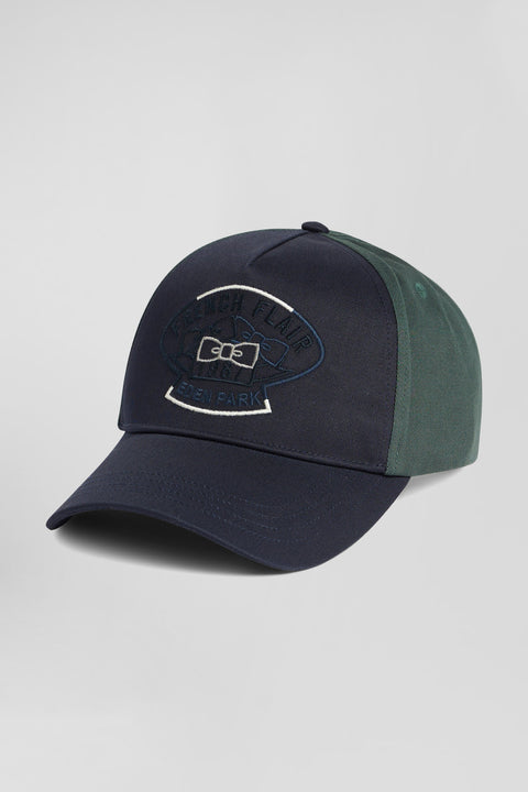Green bicolour cotton cap - Image 1