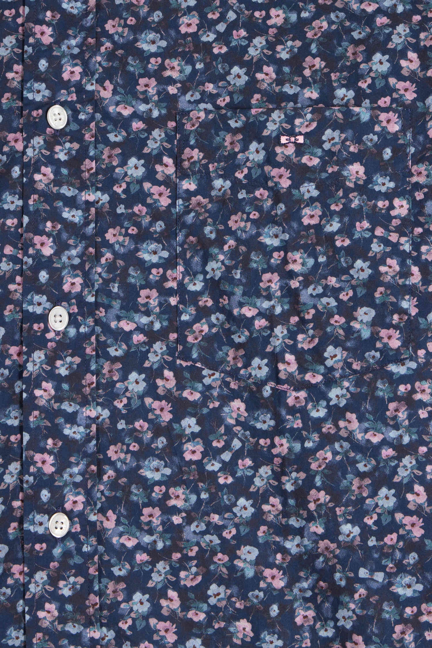 Dark blue microprint cotton shirt Regular fit