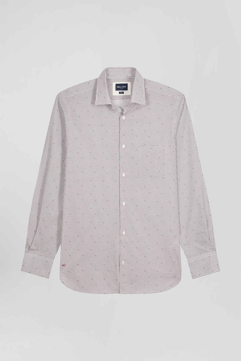 Slim pink microprint cotton shirt - Image 2