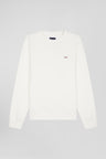 Regular ecru brushed cotton fleece sweatshirt