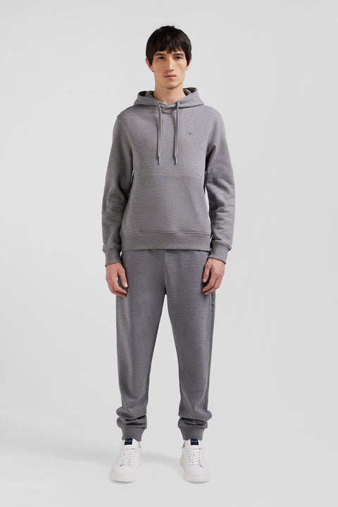 Regular grey brushed cotton fleece hoodie - Image 1