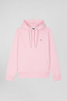 Regular pink brushed cotton fleece hoodie