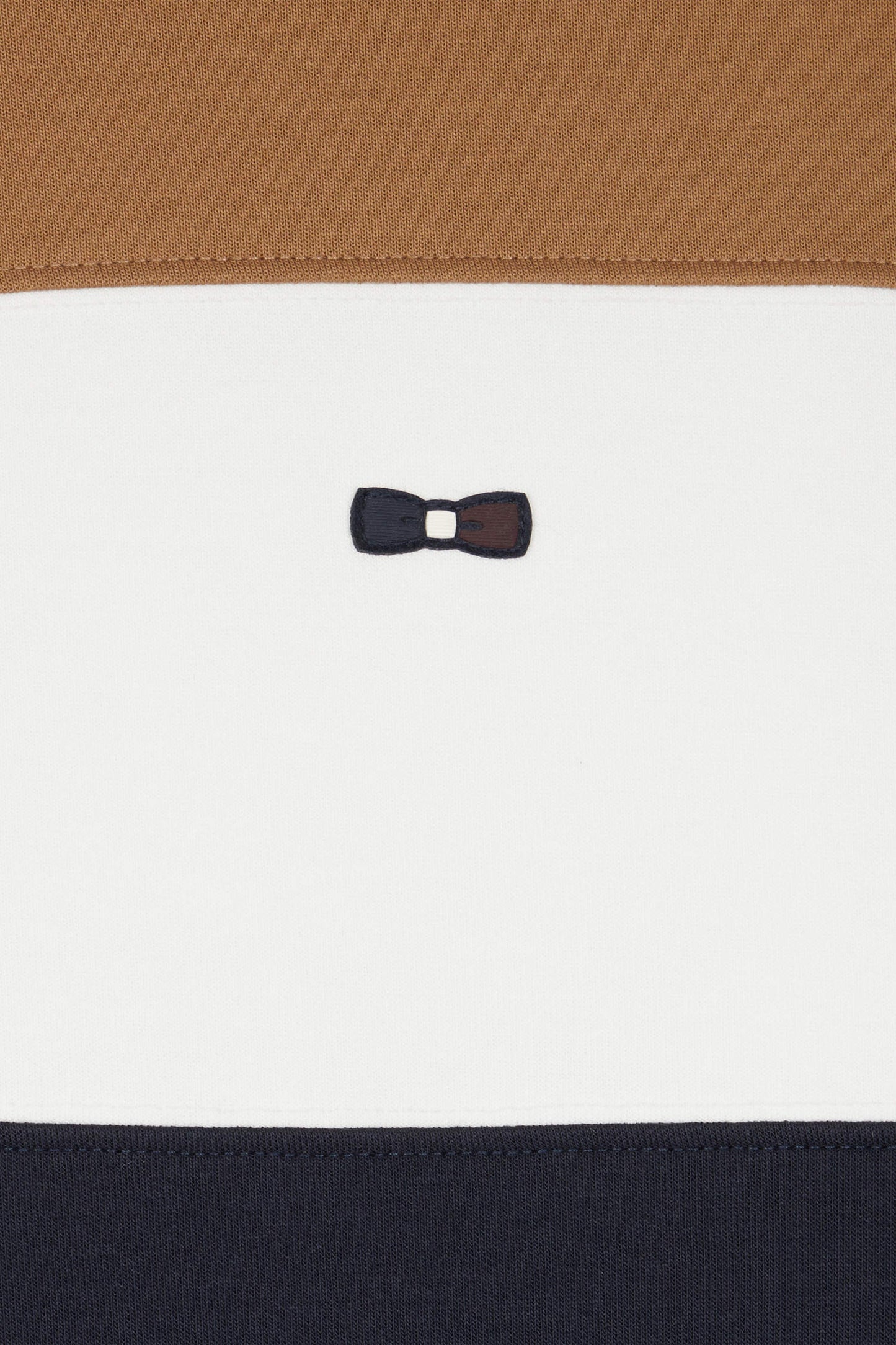 Colorblock zip-up sweatshirt in hazelnut cotton blend, regular fit