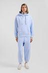 Oversize sky blue unisex dyed cotton fleece hoodie