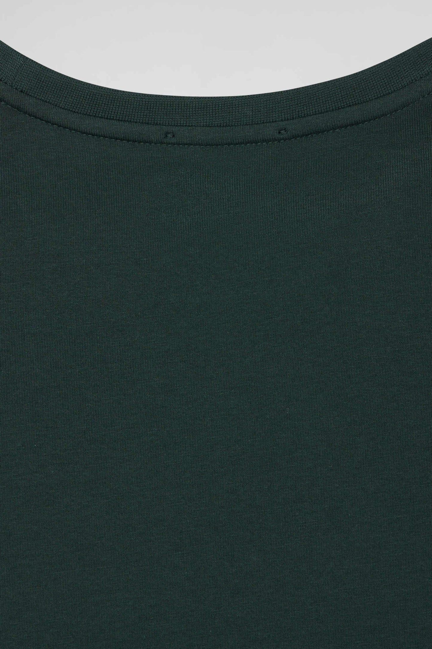 Regular green Pima cotton short-sleeved T-shirt