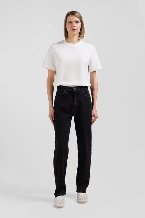 Modern ecru cotton short-sleeved T-shirt - Image 1