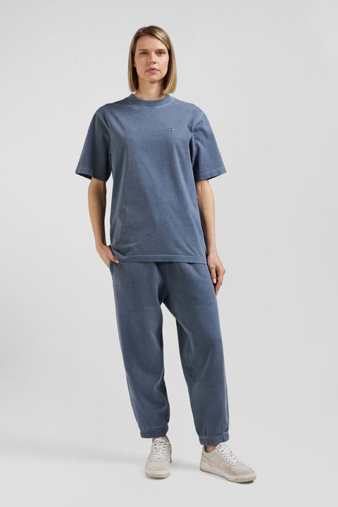 Oversize grey unisex short-sleeved T-shirt in overdyed cotton - Image 2