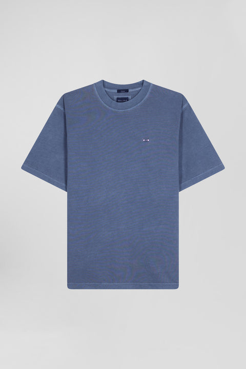 Oversize grey unisex short-sleeved T-shirt in overdyed cotton - Image 3