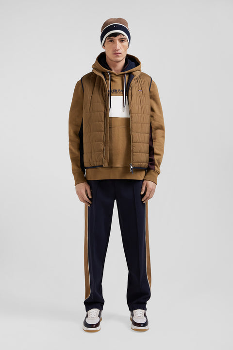 Sleeveless quilted down jacket with hazelnut stand-up collar - Image 1