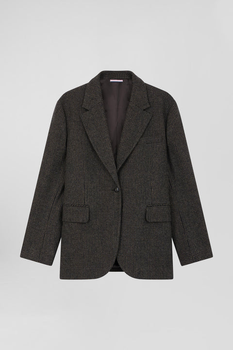 Prince of Wales wool blend blazer Oversized fit - Image 2