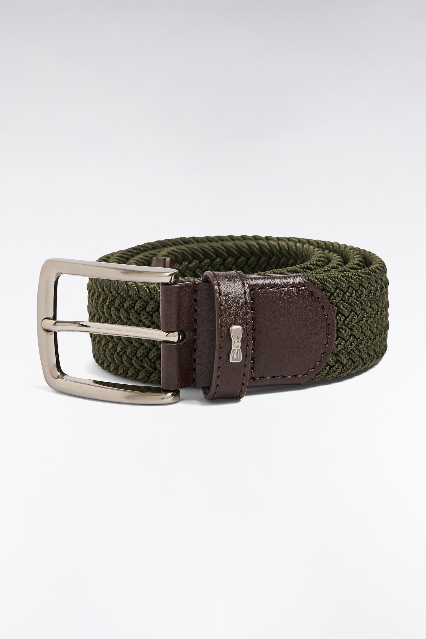 Khaki elasticated textile belt