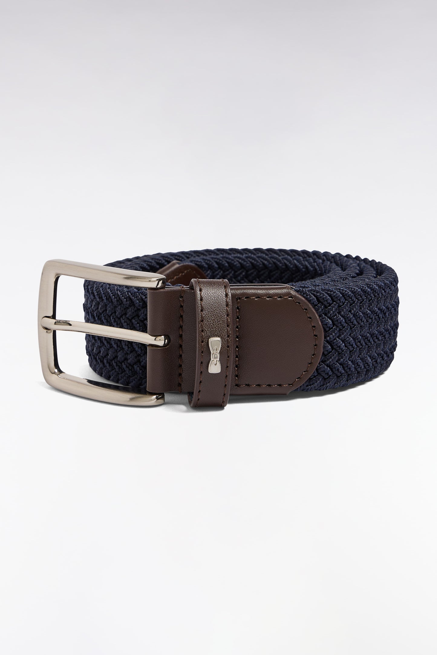 Navy elasticated textile belt