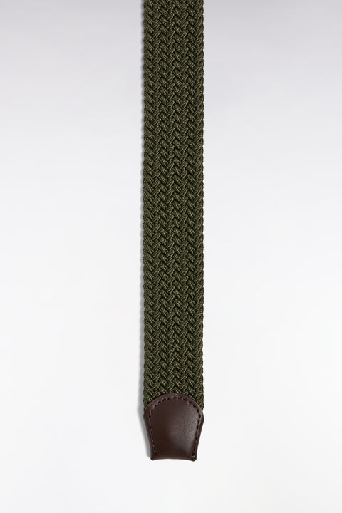 Khaki elasticated textile belt - Image 3