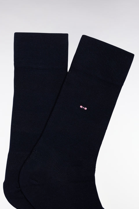 Navy stretch cotton blend socks - Image 2