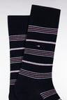 Blue cotton blend striped socks