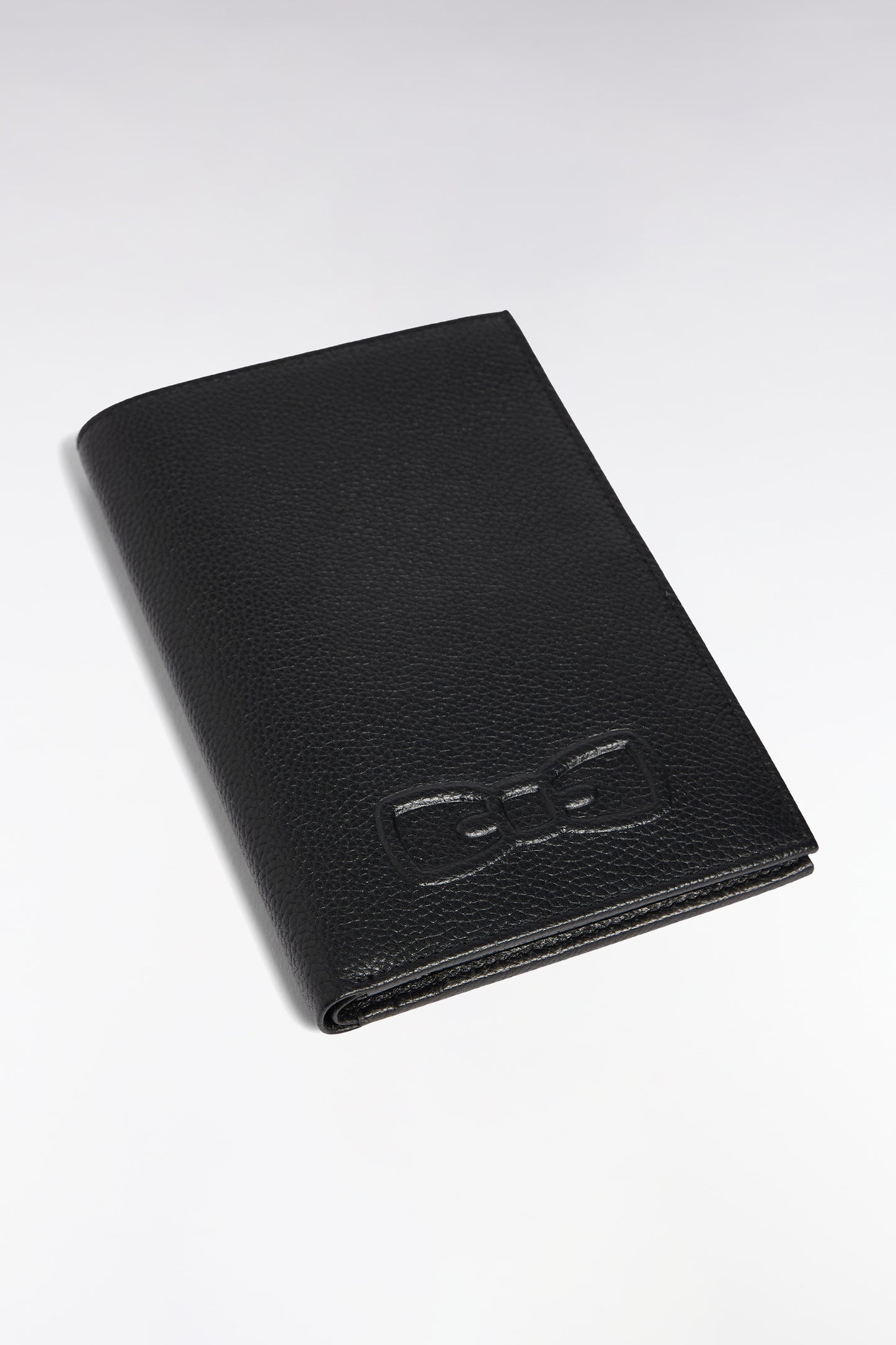 French wallet in black grained leather