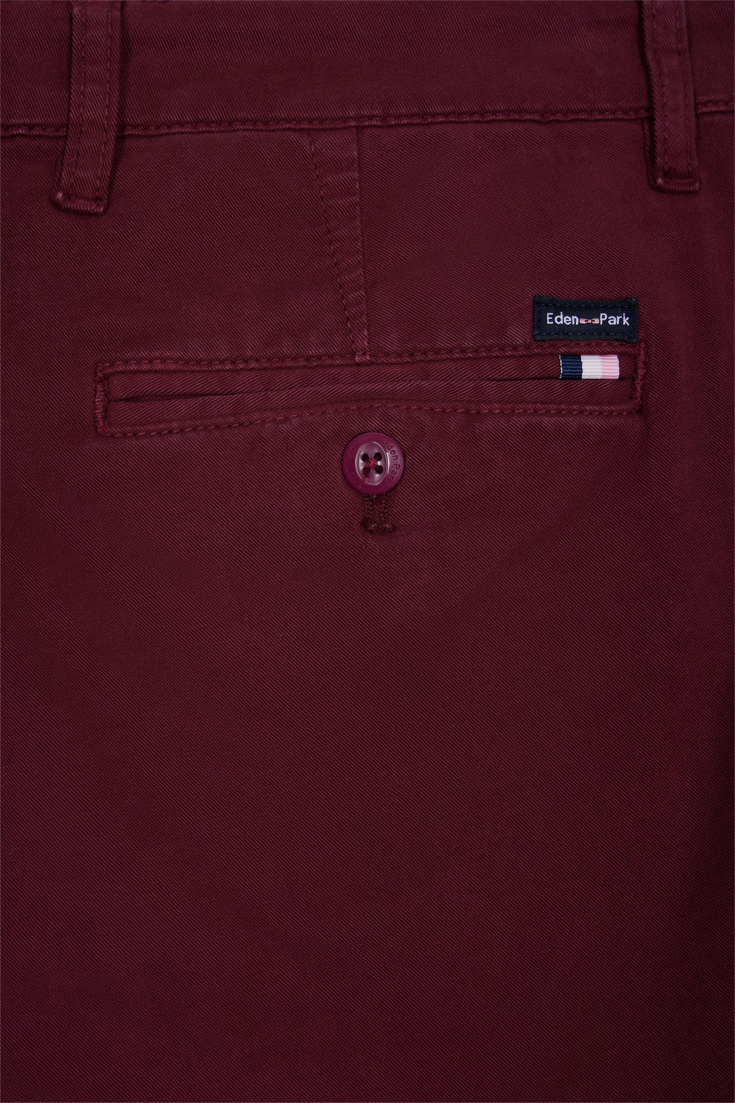 Pantalon chino sans plis en coton stretch bordeaux
