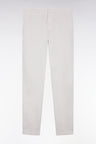 Pleatless chino pants in ecru stretch cotton