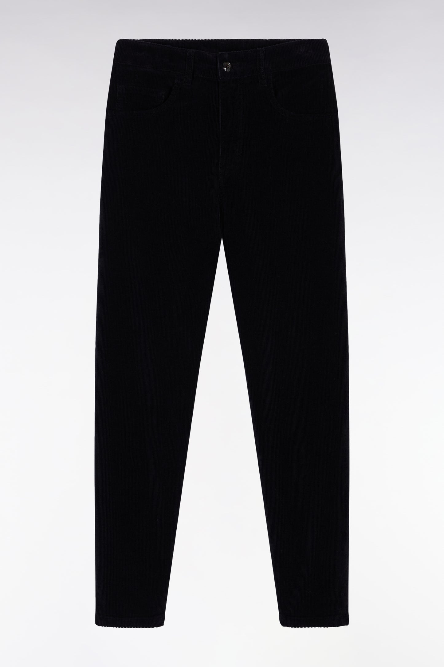 Pantalon 5 poches en velours côtelé noir