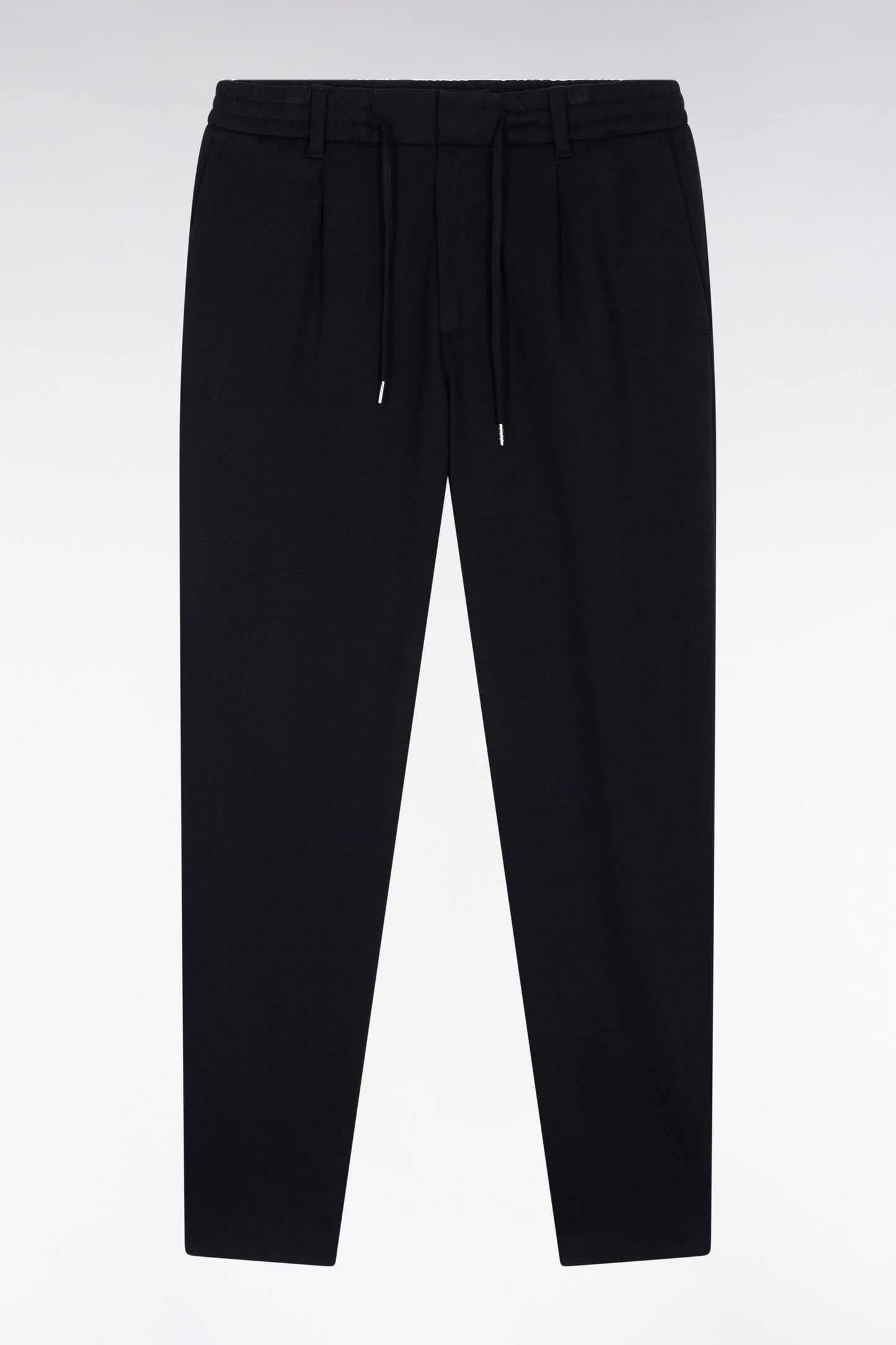 Double-faced jersey pants with black elastic waistband, Modern cut
